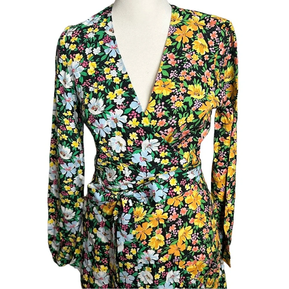 Maje Roen Floral Asymmetric Midi Dress NEW - Picture 3 of 14